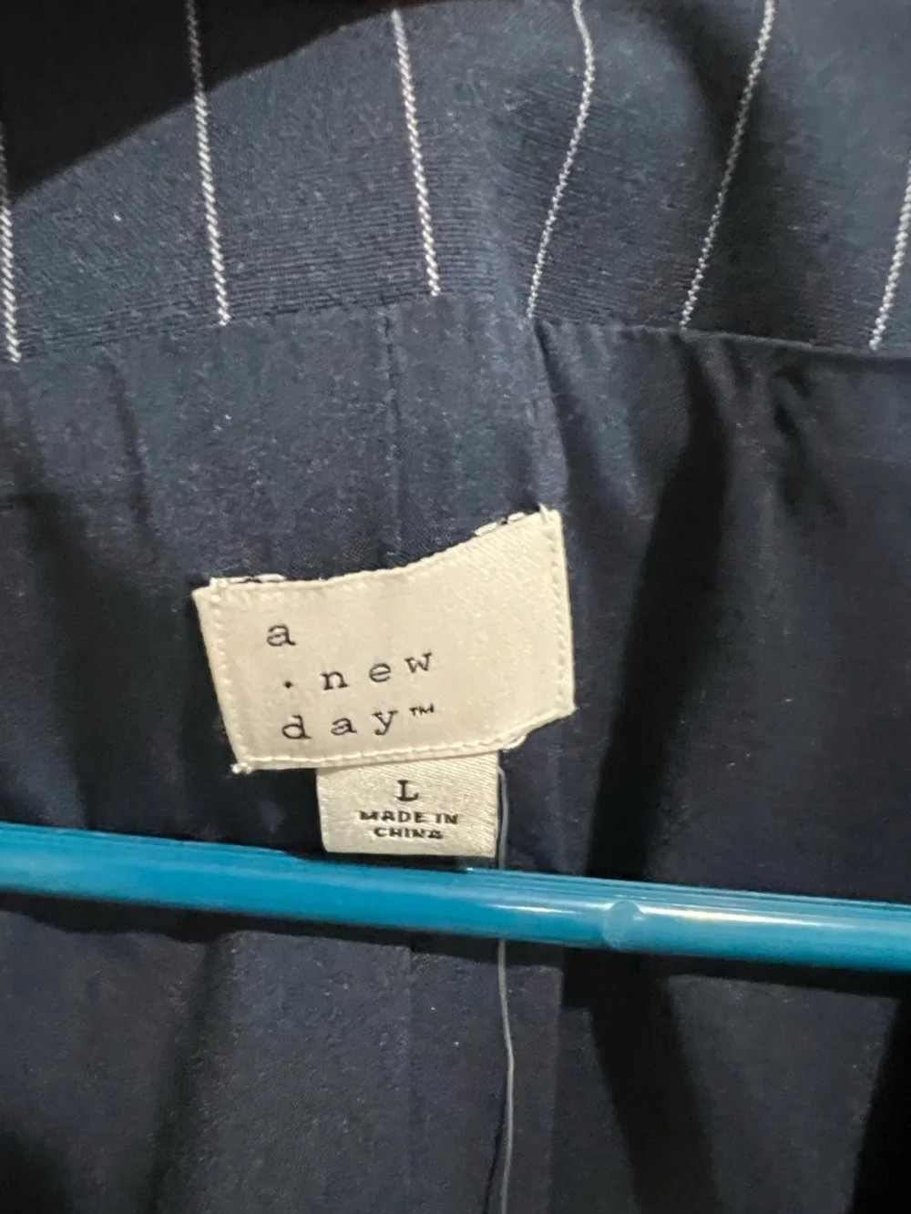 Target Navy Pinstripe Sleeveless Button-Front Mini Dress - Picture 6 of 7